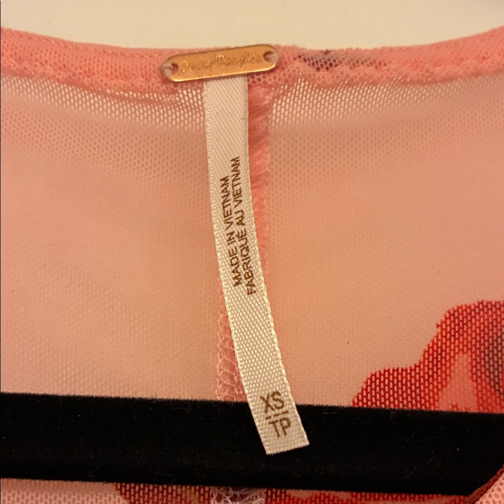 Free People Sheer Floral Tie Neck Top - Picture 2 of 5